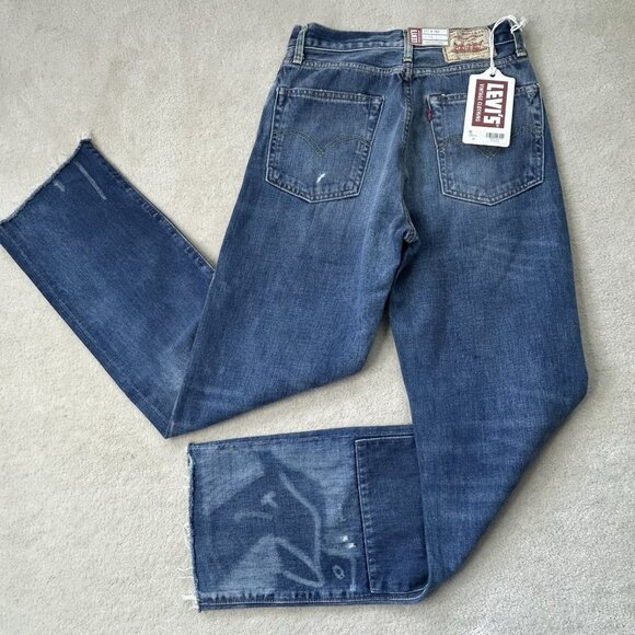 Levis Women’s 26 701 LVC 1950 Selvedge Jean High Waist Patchwork Big E Denim - Picture 2 of 14